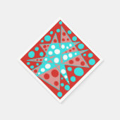 Retro abstracte ontwerpen in rood, wit & turquoise servet (Hoek)