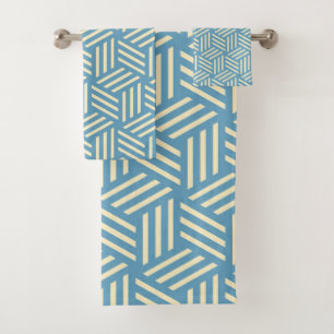 Retro Abstracte optische illusie kubussen patroon  Bad Handdoek
