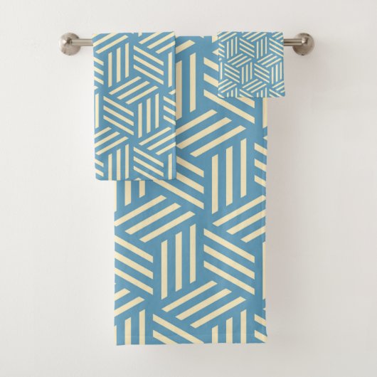 Retro Abstracte optische illusie kubussen patroon Bad Handdoek (Insitu)