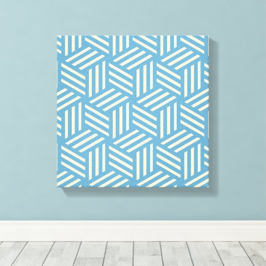 Retro Abstracte optische illusie kubussen patroon Canvas Afdruk (Insitu (Houten vloer))