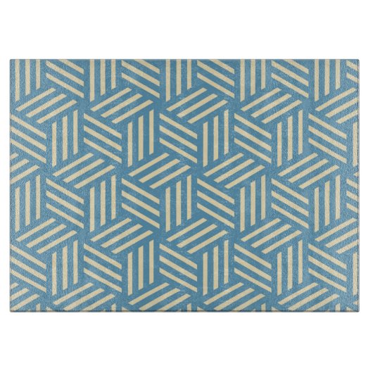 Retro Abstracte optische illusie kubussen patroon  Snijplank (Voorkant)