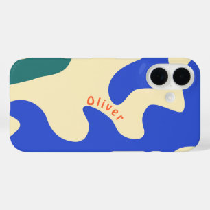 Retro Abstracte organisch gevormde gepersonaliseer iPhone 16 Hoesje