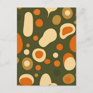 Retro Abstracte Organische Vormen Patroon Briefkaart