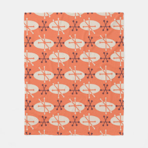 Retro abstracte ovaal en ster barst naadloze patte fleece deken