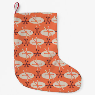 Retro abstracte ovaal en ster barst naadloze patte kleine kerstsok