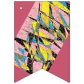 Retro abstracte partijbanner met roze en groene vlaggetjes (Derde vlag)