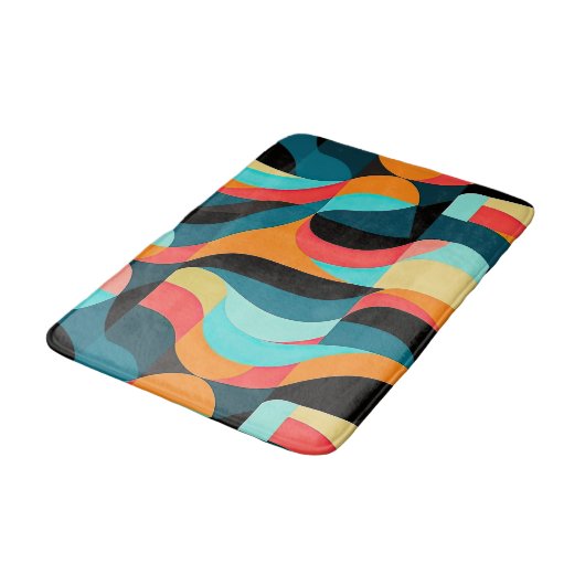 RETRO Abstracte Patroon Kleurrijke Mid Century Mod Badmat (Gekanteld)