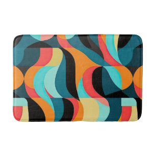 RETRO Abstracte Patroon Kleurrijke Mid Century Mod Badmat