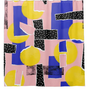Retro Abstracte Penseelstreek (10) Douchegordijn