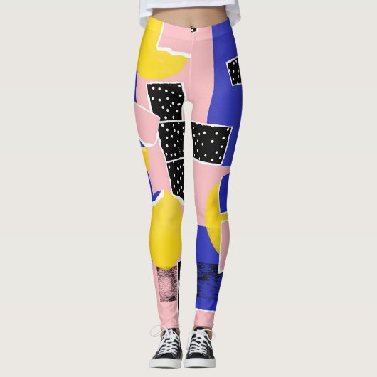 Retro Abstracte Penseelstreek (10) Leggings (Voorkant)