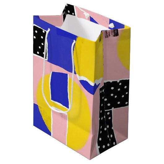 Retro Abstracte Penseelstreek (10) Medium Cadeauzakje (Voorkant Gekanteld)