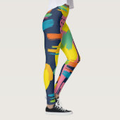 Retro Abstracte Penseelstreek (11) Leggings (Rechts)
