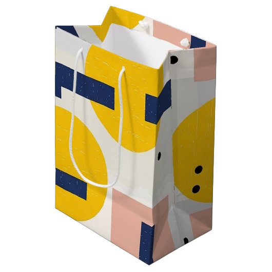 Retro Abstracte Penseelstreek (12) Medium Cadeauzakje (Voorkant Gekanteld)