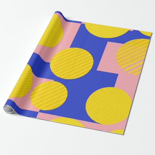 Retro Abstracte Penseelstreek (13) Cadeaupapier (Uitgerold)