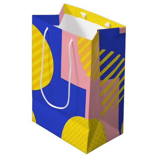 Retro Abstracte Penseelstreek (13) Medium Cadeauzakje (Voorkant Gekanteld)