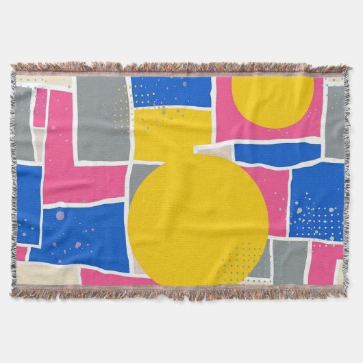 Retro Abstracte Penseelstreek (14) Deken (Voorkant)