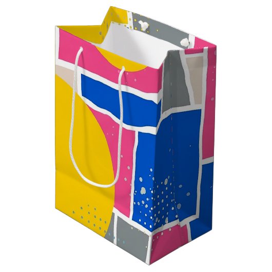 Retro Abstracte Penseelstreek (14) Medium Cadeauzakje (Voorkant Gekanteld)