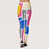 Retro Abstracte Penseelstreek (15) Leggings (Achterkant)