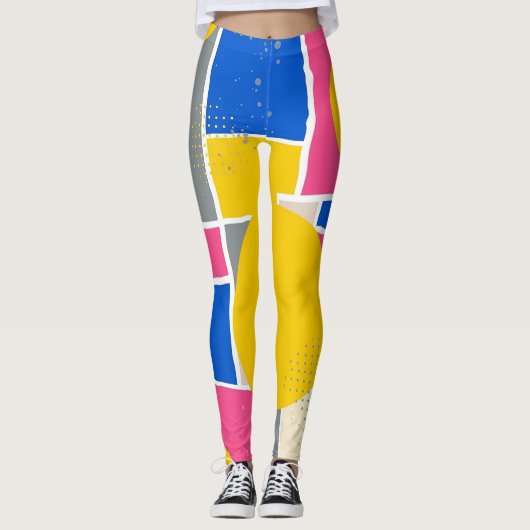 Retro Abstracte Penseelstreek (15) Leggings (Voorkant)