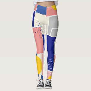 Retro Abstracte Penseelstreek (16) Leggings