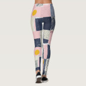 Retro Abstracte Penseelstreek (1) Leggings (Achterkant)