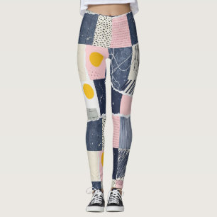 Retro Abstracte Penseelstreek (1) Leggings