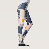 Retro Abstracte Penseelstreek (1) Leggings (Rechts)