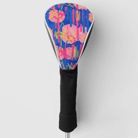 Retro Abstracte Penseelstreek (2) Golfheadcover (Voorkant)