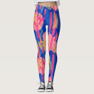 Retro Abstracte Penseelstreek (2) Leggings