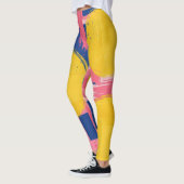 Retro Abstracte Penseelstreek (3) Leggings (Links)