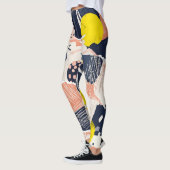 Retro Abstracte Penseelstreek (4) Leggings (Links)