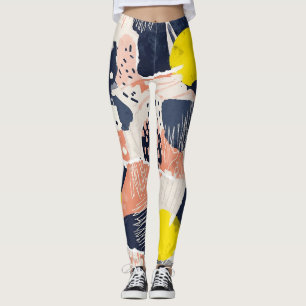 Retro Abstracte Penseelstreek (4) Leggings