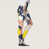 Retro Abstracte Penseelstreek (4) Leggings (Rechts)