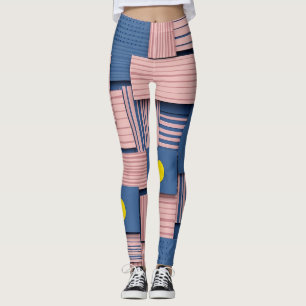Retro Abstracte Penseelstreek (5) Leggings