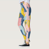 Retro Abstracte Penseelstreek (6) Leggings (Links)