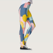 Retro Abstracte Penseelstreek (6) Leggings (Rechts)