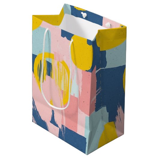 Retro Abstracte Penseelstreek (6) Medium Cadeauzakje (Voorkant Gekanteld)