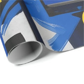 Retro Abstracte Penseelstreek (7) Cadeaupapier (Rol Hoek)