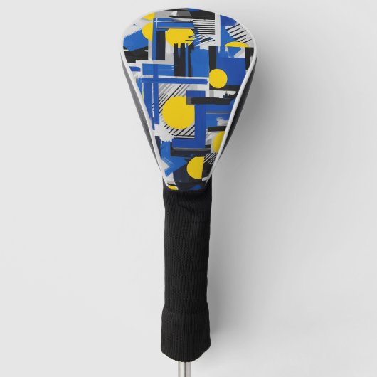 Retro Abstracte Penseelstreek (7) Golfheadcover (Voorkant)