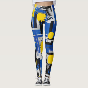 Retro Abstracte Penseelstreek (7) Leggings