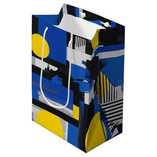 Retro Abstracte Penseelstreek (7) Medium Cadeauzakje (Voorkant Gekanteld)