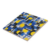 Retro Abstracte Penseelstreek (7) Tegeltje (Zijkant)