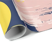 Retro Abstracte Penseelstreek (8) Cadeaupapier (Rol Hoek)