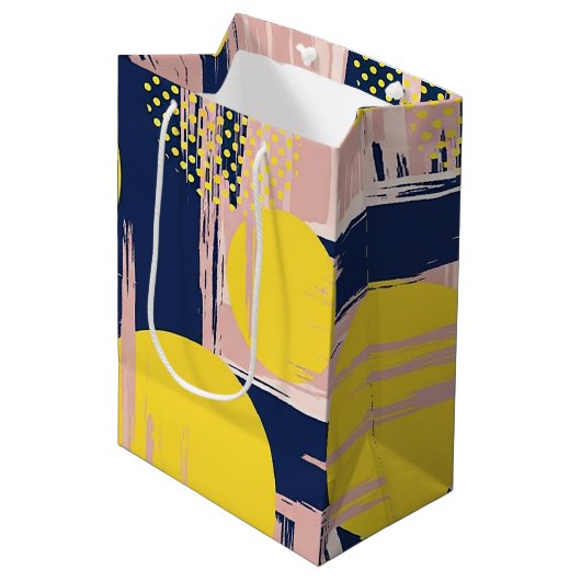 Retro Abstracte Penseelstreek (8) Medium Cadeauzakje (Voorkant Gekanteld)