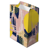 Retro Abstracte Penseelstreek (8) Medium Cadeauzakje (Achterkant Gekanteld)