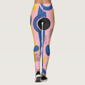 Retro Abstracte Penseelstreek (9) Leggings (Achterkant)