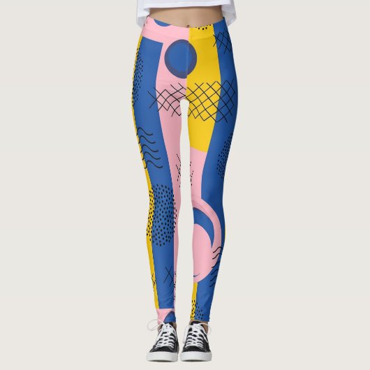Retro Abstracte Penseelstreek (9) Leggings (Voorkant)