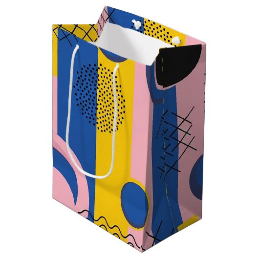 Retro Abstracte Penseelstreek (9) Medium Cadeauzakje (Voorkant Gekanteld)