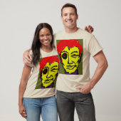 Retro Abstracte Roze Haar Expressionistisch Gezich T-shirt (Unisex)