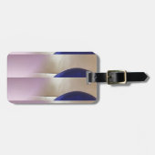 Retro Abstracte Semi Circles op Soft Gold Bagagelabel (Voorkant horizontaal)